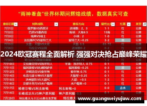 2024欧冠赛程全面解析 强强对决抢占巅峰荣耀