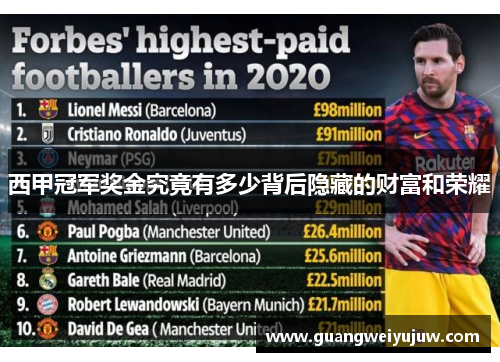 西甲冠军奖金究竟有多少背后隐藏的财富和荣耀
